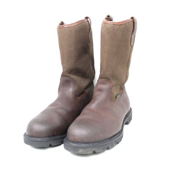 Georgia Wellington Steel Toe Dark Brown Leather Pull-Up Waterproof G111 Size 9W Georgia Men main image 3